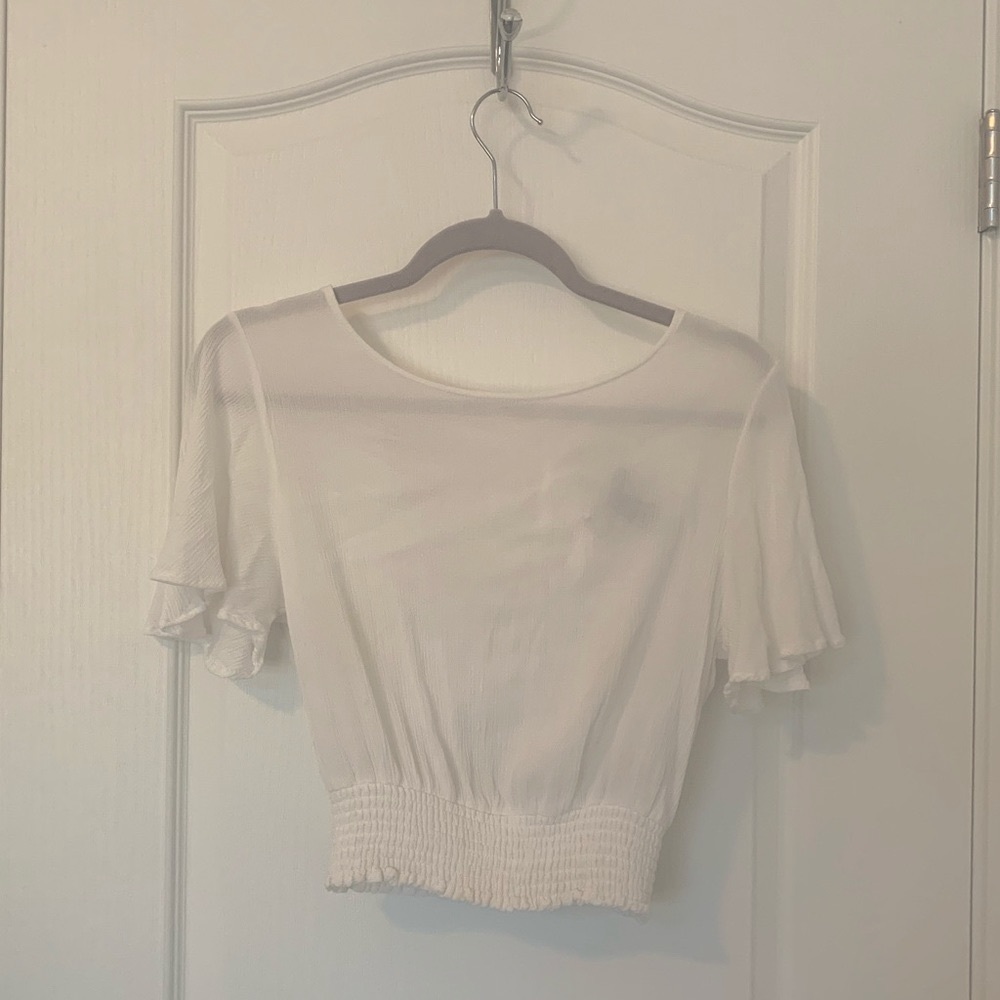 White crop top with back tie